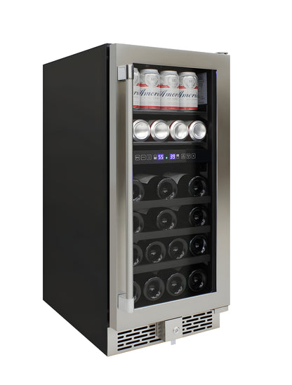 Vinotemp 15-Inch Outdoor Dual-Zone Wine & Beverage Cooler - VT-OUTDR15GD
