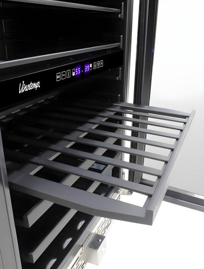 Vinotemp 24-Inch Outdoor Dual-Zone Wine & Beverage Cooler - VT-OUTDR24GD