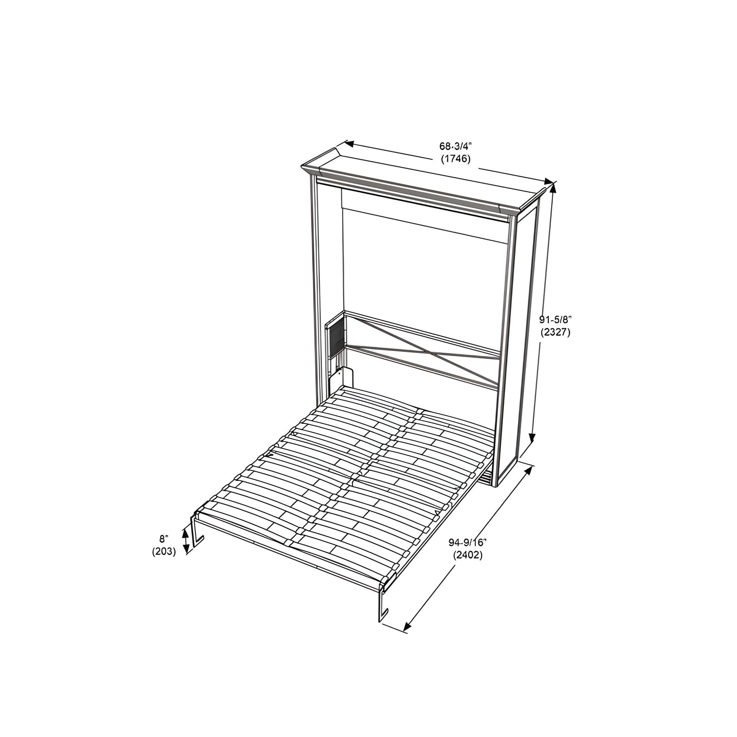 Queen Murphy Bed, Walnut Coventry Series by Leto Muro