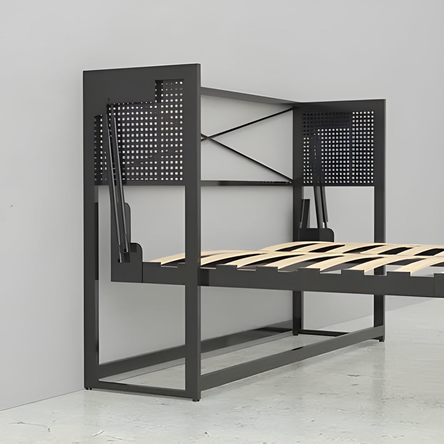 Queen Murphy Bed w/ Storage Cabinets, Walnut, by Leto Muro