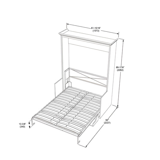 Murphy Bed With Desk & Storage Cabinet, Full Size Coventry Walnut by Leto Muro