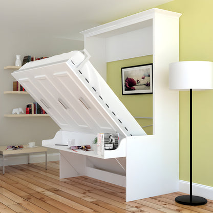 Queen Murphy Bed w/ Storage Towers, White, by Leto Muro