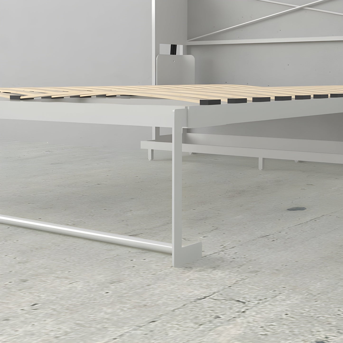 Queen Murphy Bed w/ Storage Towers, White, by Leto Muro