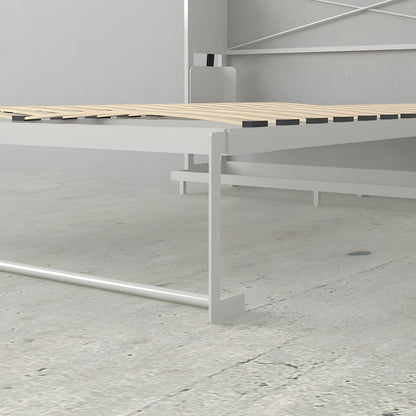 Murphy Bed With Desk, Double Size, White by Leto Muro