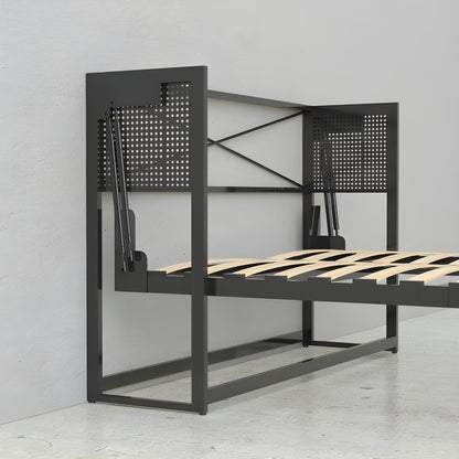 Murphy Bed With Desk, Queen Size, Coventry Walnut by Leto Muro