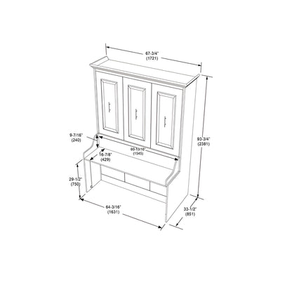Murphy Bed With Desk, Queen Size, Coventry Walnut by Leto Muro