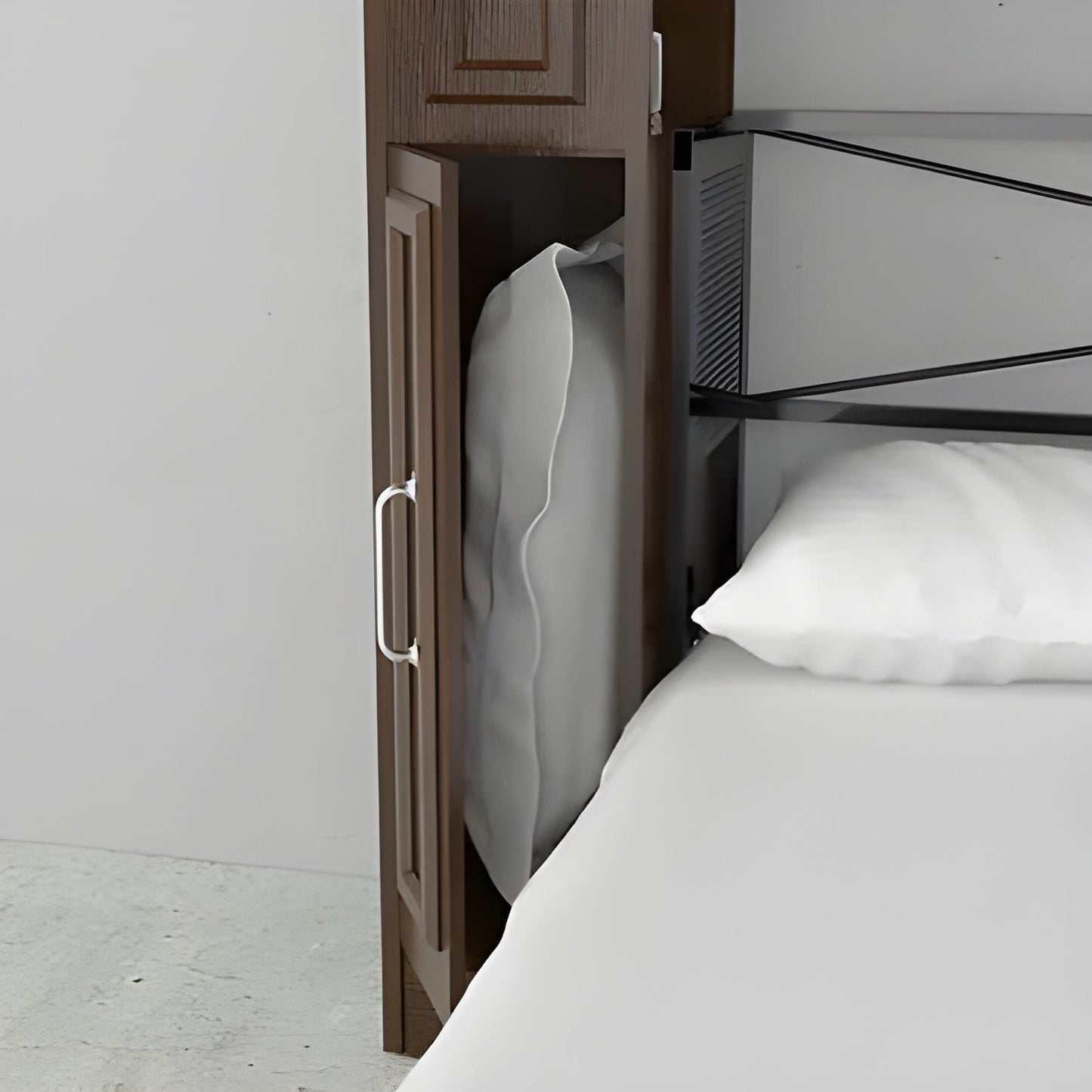 Leto Muro Queen Murphy Bed w/ Storage, Walnut Coventry Series by Leto Muro