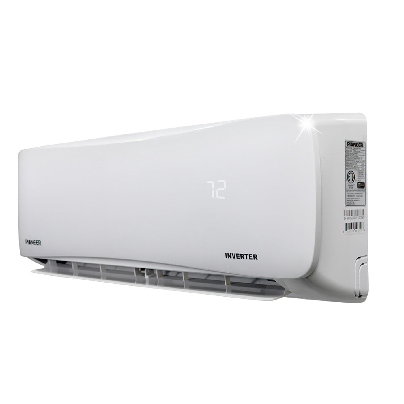 Pioneer Multi Zone 12,000 BTU Quantum Series Wall Mount Indoor Section Split Inverter++ Air Conditioner Heat Pump 230V - WS012GMFI22HLE-10