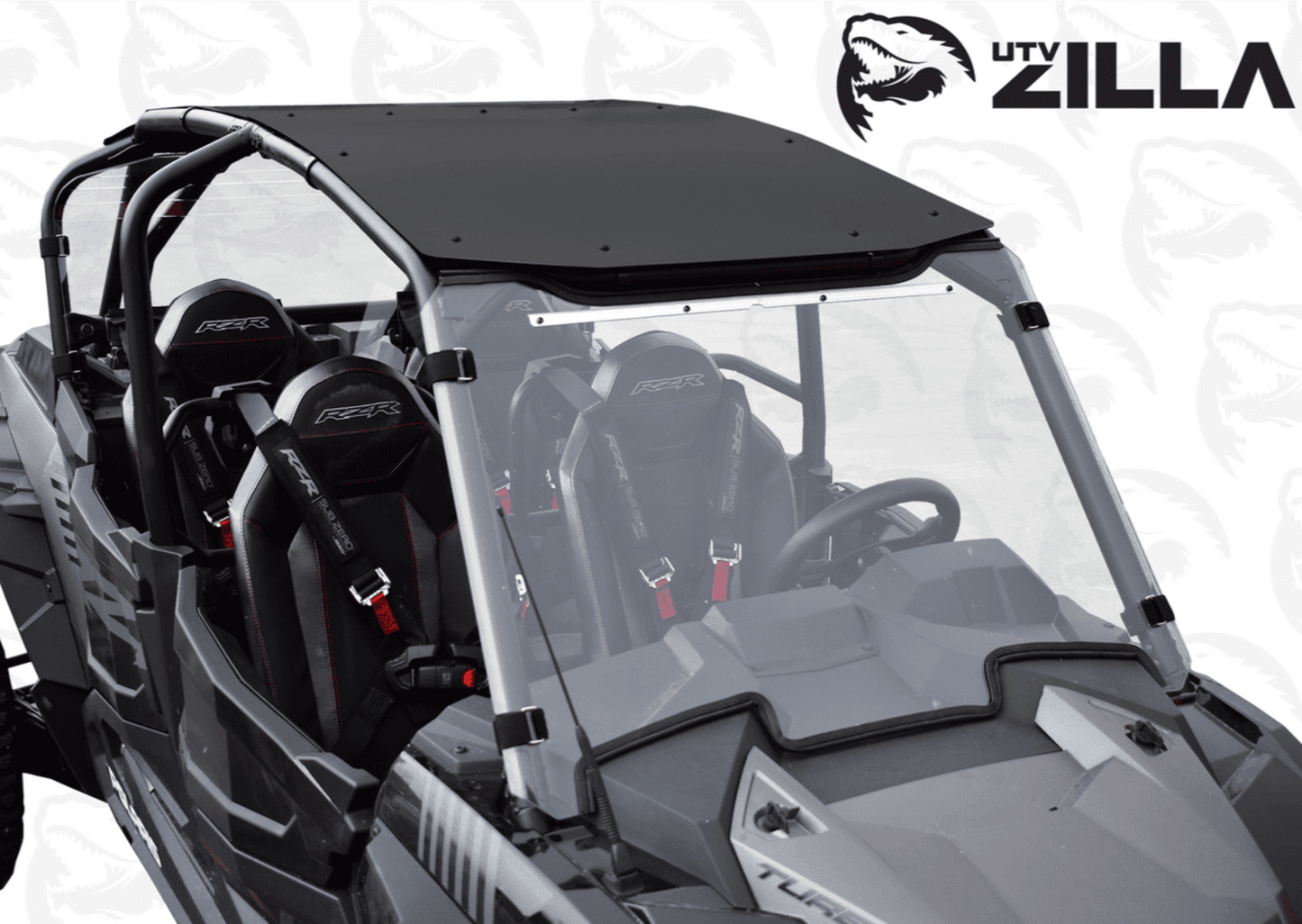 Polaris RZR Turbo S 4-Seat Black Aluminum Roof (2018+) - ZL-TURS-RF-4-AL-BLK
